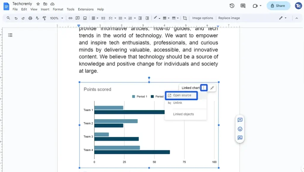 Google Docs chart