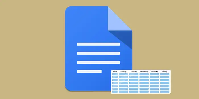 How to add table in Google Docs